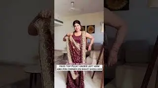 ✨ Heavy Border Saree Hack 💃 | Trending Drape Style You Must Try | Saree Draping Tutorial 👑 #Shorts