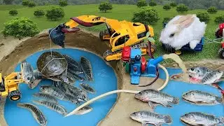 catch fish using mini water pump | fishing exciting | diy tractor @sunfarming