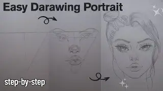 Easy portrait drawing using triangle form | step-by-step tutorial