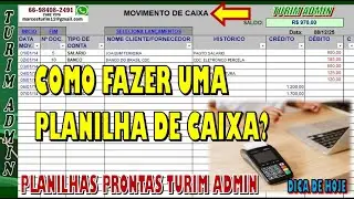 COMO FAZER UMA PLANILHA DE CAIXA? MODELO SIMPLES