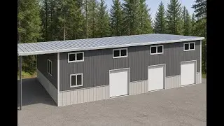 Build Your Dream: Exclusive 30x40 Single Slope Barndominium Steel Kit [With Carport]