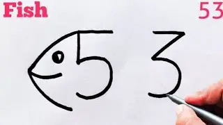 Fish Drawing Easy Form 53 | मछली का चित्र आसानी से बनाए | Fish चित्र