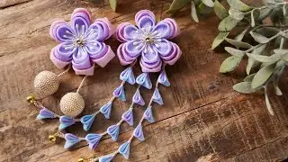 簡単に存在感あるクリップ髪飾り【つまみ細工】作り方 diy ハンドメイド　Kanazashi/tsumamizaiku