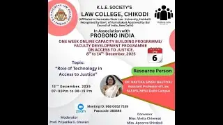 ONE WEEK ONLINE CAPACITY BUILDING PROGRAMME / FDP ON ACCESS TO JUSTICE DAY 6