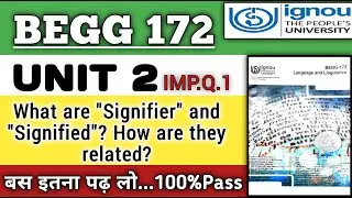Signifier & Signified|UNIT 2...BEGG 172...MOST IMPORTANT QUESTIONS WITH ANSWES|Part 1#easylearning