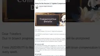 Delay for the Version 2.7 Update Compensation Notice #SHORTS