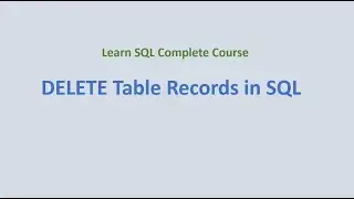 18. Deleting Table Records in SQL