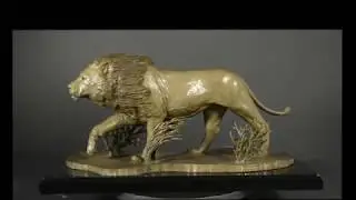 Into the Wind - Bronze Lion Sculpture
