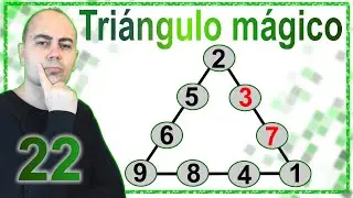 TRIÁNGULO MÁGICO Matemático ✨ Del 1 al 9 con Suma 22