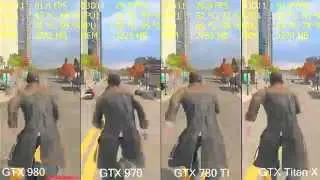 Watch Dogs GTX Titan X vs GTX 980 Vs GTX 780 TI Vs GTX 970 Frame Rate Comparison