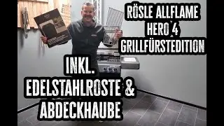 R&ouml;sle Gasgrill ALLFLAME Hero 4 - GRILLF&Uuml;RST EDITION mit Edelstahlrosten - inkl. Abdeckhaube