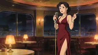 Glamour Noir Velvet Jazz & Ghibli Art Ai | Live Music & Animation