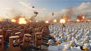 1,000,000 TUNG TUNG TUNG SAHUR vs. 1,000,000 BATTLE DUCKS: Ultimate Epic Battle SIMULATOR 2! 🍚🦆💥