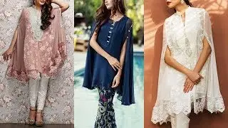 Beautiful Pakistani Cape Dresses With  Unique Long Sleeves Patterns