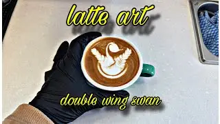 CAFE VLOG | coffee latte art double wing swan #kaijuvlog