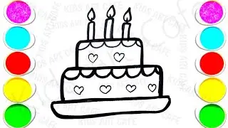Easy Birthday Cake Drawing for kids | Creative Birthday Cake Drawing