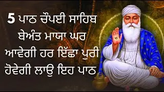 ਚੌਪਈ ਸਾਹਿਬ Chaupai Sahib 5 Path Full with Lyrics | Naam Simran