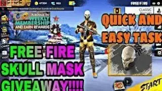 Skull mask giveaway l free fire stream squad gameplay using durecorder