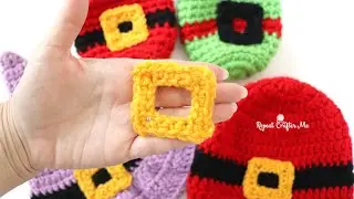 Crochet Belt Buckle for Santa, Elf, Witch, Leprechaun
