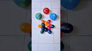Green Blue Red Emoji and Mini Water Color Balloon
