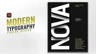Modern Typography Poster Design in Adobe Illustrator | Overlapping Shadow Text Effect | JZ Graphics