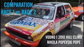 VODNO 2010, COMPARATION RACE 1 vs RACE 2, Nikola Popevski POPE, YUGO 1150ccm Group A (annex mkd)