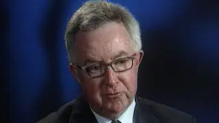 Sandie Rinaldo interviews former Canadian prime minister Joe Clark in 2002