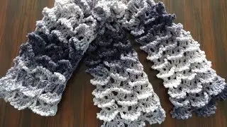 Учебник по вязанию крючком шарфа Picot Shell Stitch