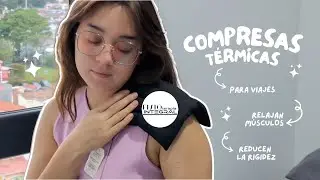 Chica usa COMPRESAS T&Eacute;RMICAS para aliviar molestias en sus viajes