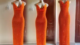 How to crochet cowl neck dress|Beach coverup|Beginnersfriendly|Crochetgown|Summer dress|#trending
