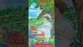 fruit garden scenary tutorial drawing #shorts#viral #art #trending