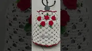 Capa em croch&ecirc; para botij&atilde;o de g&aacute;s com aplica&ccedil;&atilde;o de flores e folhas ❤️
