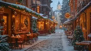 Winter Night Street Caf&eacute; Jazz 🌙 Soft Piano & Sax for Urban Coffee Moments