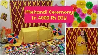 Cheapest Mehndi DIY Decoration Ideas | How to create backdrops on walls | Mehndi Decoration at home