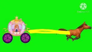 Princess sunny and her chick in a pumpkin carriage green screen 