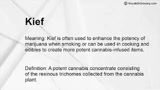 Kief Meaning