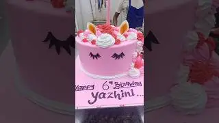 unicorn pink colour theme cake#cakedecorating #themecake #cake #cakeideas #vk cake video in shorts