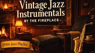 Jazz instrumental 1940s| Classic Vintage Swings & Smoothjazz with Fireplace ☕🎷