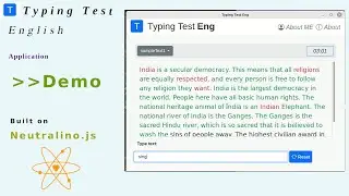 [Demo] Typing Test Eng - Learn English typing (Neutralinojs) - ( Developed & Testing on Linux Mint )