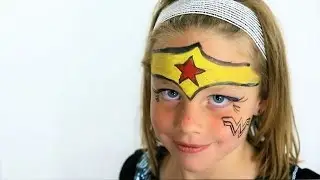 DIY Kids Face Paint - Cute Super Hero face paint, Wonder Woman Kids Super Hero Face Paint
