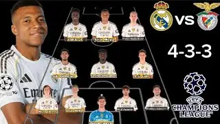 REAL MADRID VS BENFICA 🔥 REAL MADRID PREDICTED LINEUP (4-3-3) IN UEFA CHAMPIONS LEAGUE MATCH WEEK 8