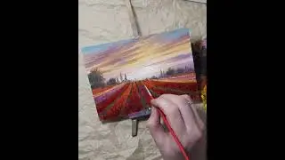 Tulip fields ART / We draw a bright and juicy tulippan field