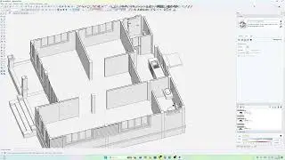Drawing construction plans for a single-story house with a hip roof: Layout Sketchup 2026 EP1 - C...