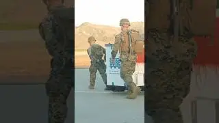 US Marines load simulated disaster relief supplies #military #marines #army #aviation #helicopter