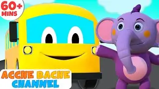 Wheels on the Bus Song + 3D Hindi Nursery Rhyme Songs | Acche Bache Channel