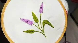 Flower and leaves embroidery design basics #leafembroidery #embroidery #stitch