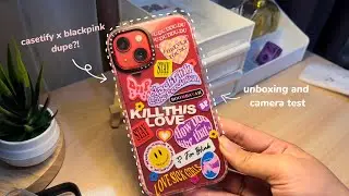 iphone 13 (product) red unboxing ❤️&zwj;🔥 + camera test, cute accessories