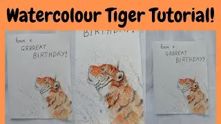 WATERCOLOUR TIGER PAINTING TUTORIAL!! How to Paint a Tiger Using Watercolour Paints Step by Step