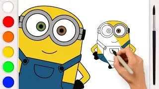Aprende a dibujar a Bob de los Minions. Dibujar, pintar y colorear para ni&ntilde;os.