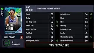 NBA LIVE MOBILE 18 : 98 OVR INTERNATIONAL PLATINUM BUDDY HIELD